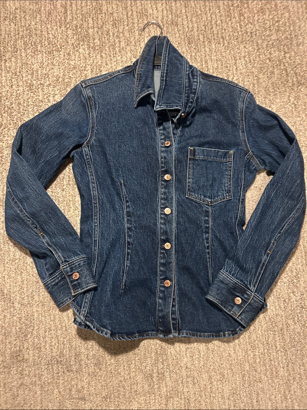 GAP Peplum Denim Button-Down